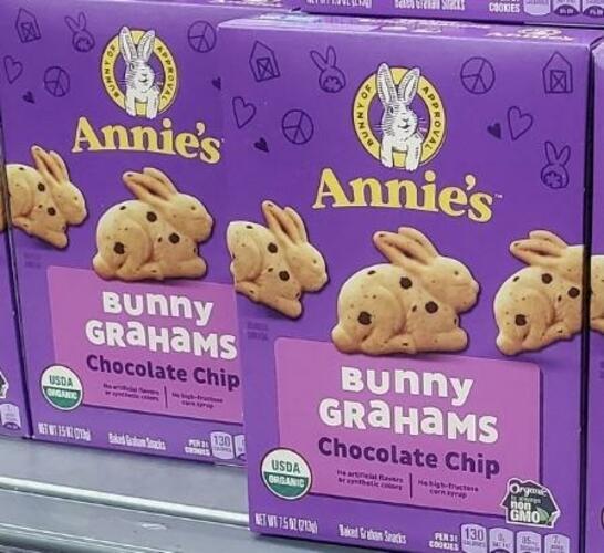 Annie’s Organic Bunny Grahams Snacks, Chocolate Chip, 7.5 oz (2 packs)