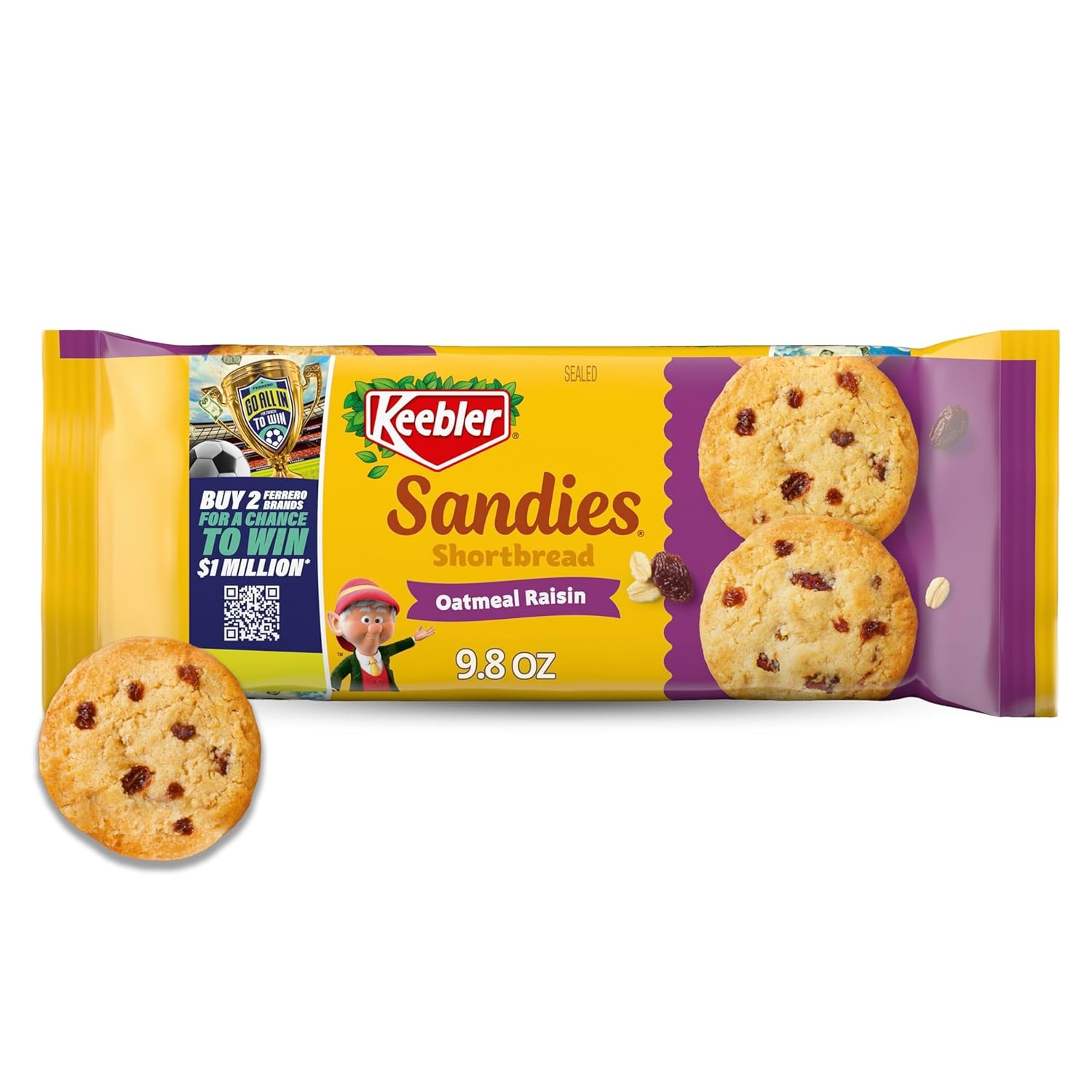 Keebler Sandies Oatmeal Raisin Shortbread 9.8 oz