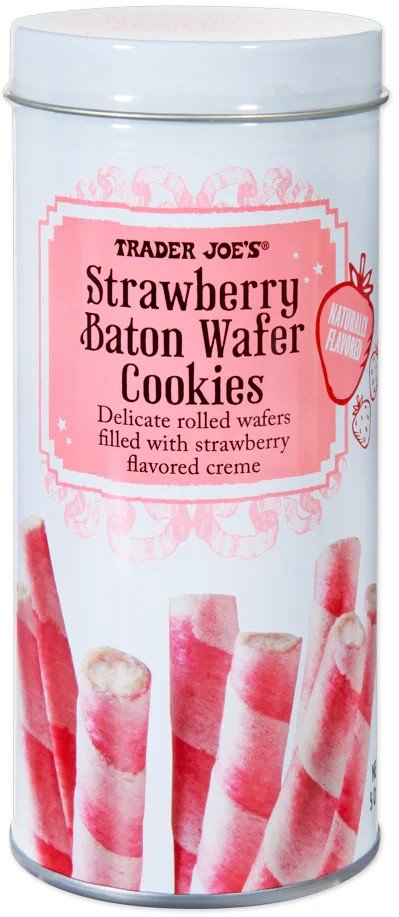 Trader Joe’s 5 oz STRAWBERRY Baton Creme Filled Rolled Wafer Cookies *BB 4/2027*