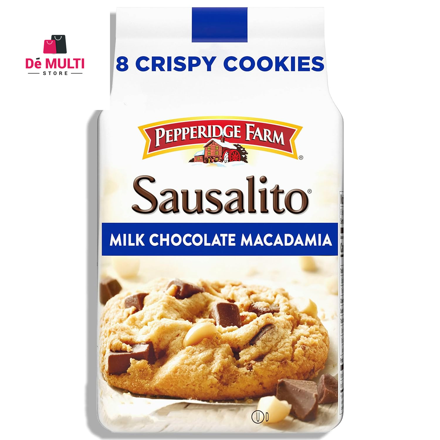 Sausalito Crispy Milk Chocolate Macadamia Nut Cookies, 7.2 OZ Bag (8 Cookies)