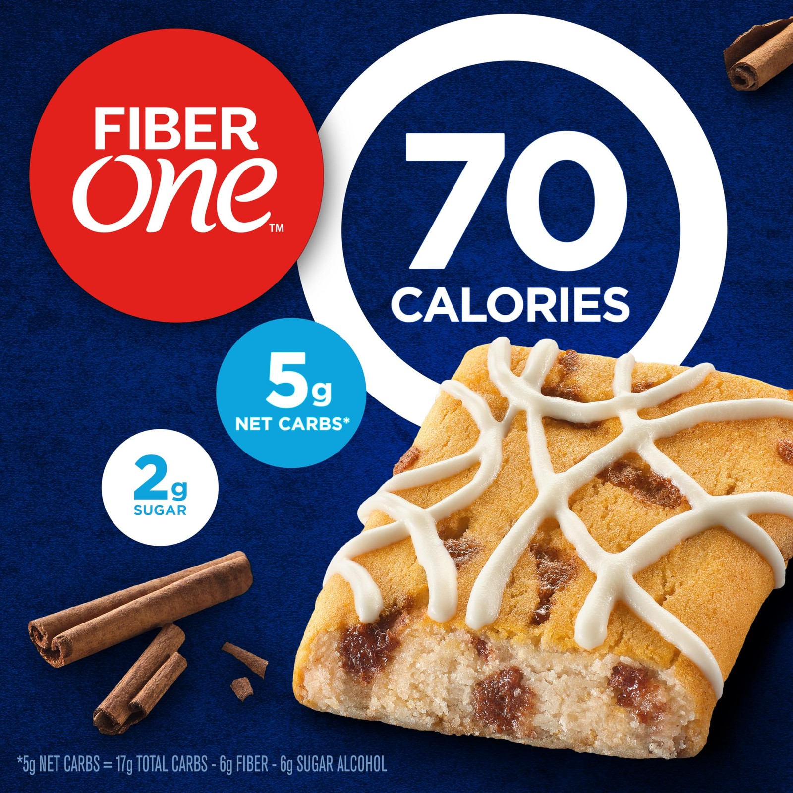 Fiber One 70 Calorie Cinnamon Coffee Cake Soft Baked Bars 18 Count Mega Pack