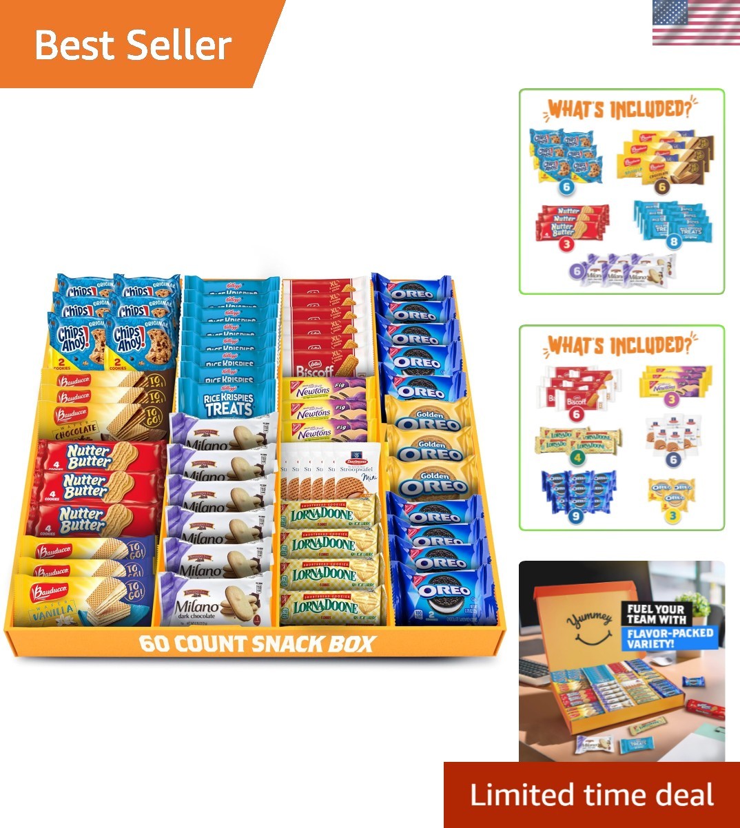 Individually Wrapped Cookie Variety Box | Perfect 60 Count for Parties & Gifting