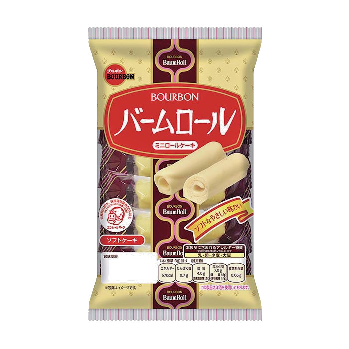 Japan Bite-Sized Baumkuchen Rolls Bourbon Baum Roll 7 Pieces × 12 bags