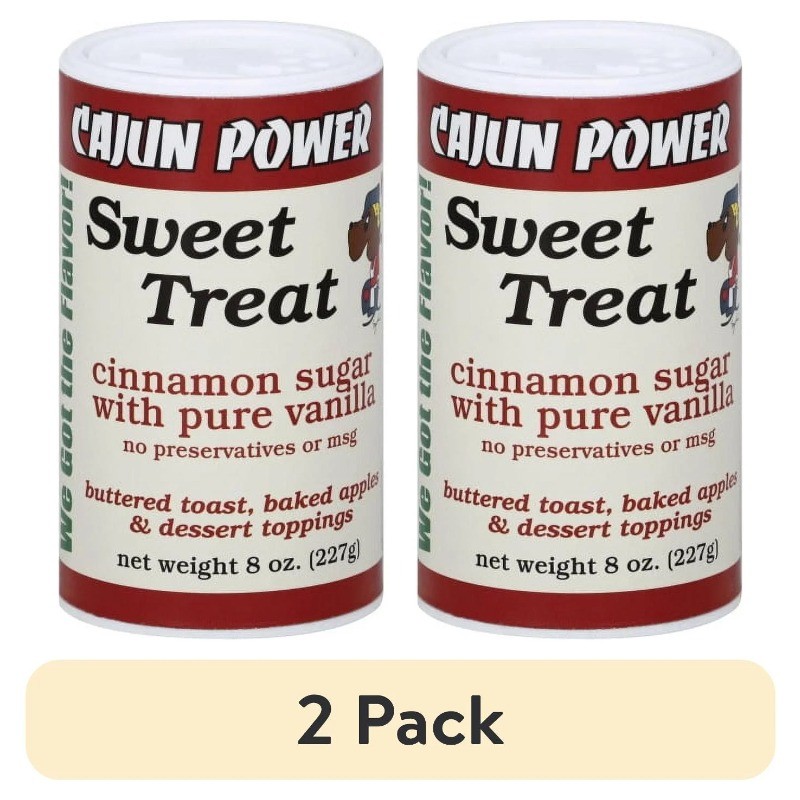 (2 pack) Cajun Power Sweet Treat Cinnamon Sugar With Pure Vanilla, 8.0 OZ