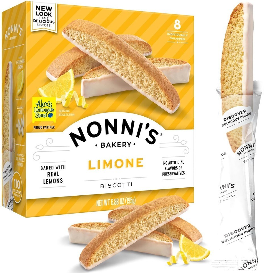 Nonni’s Bakery LIMONE Biscotti Nonnis Baked With Real Lemons 6.88 oz Box