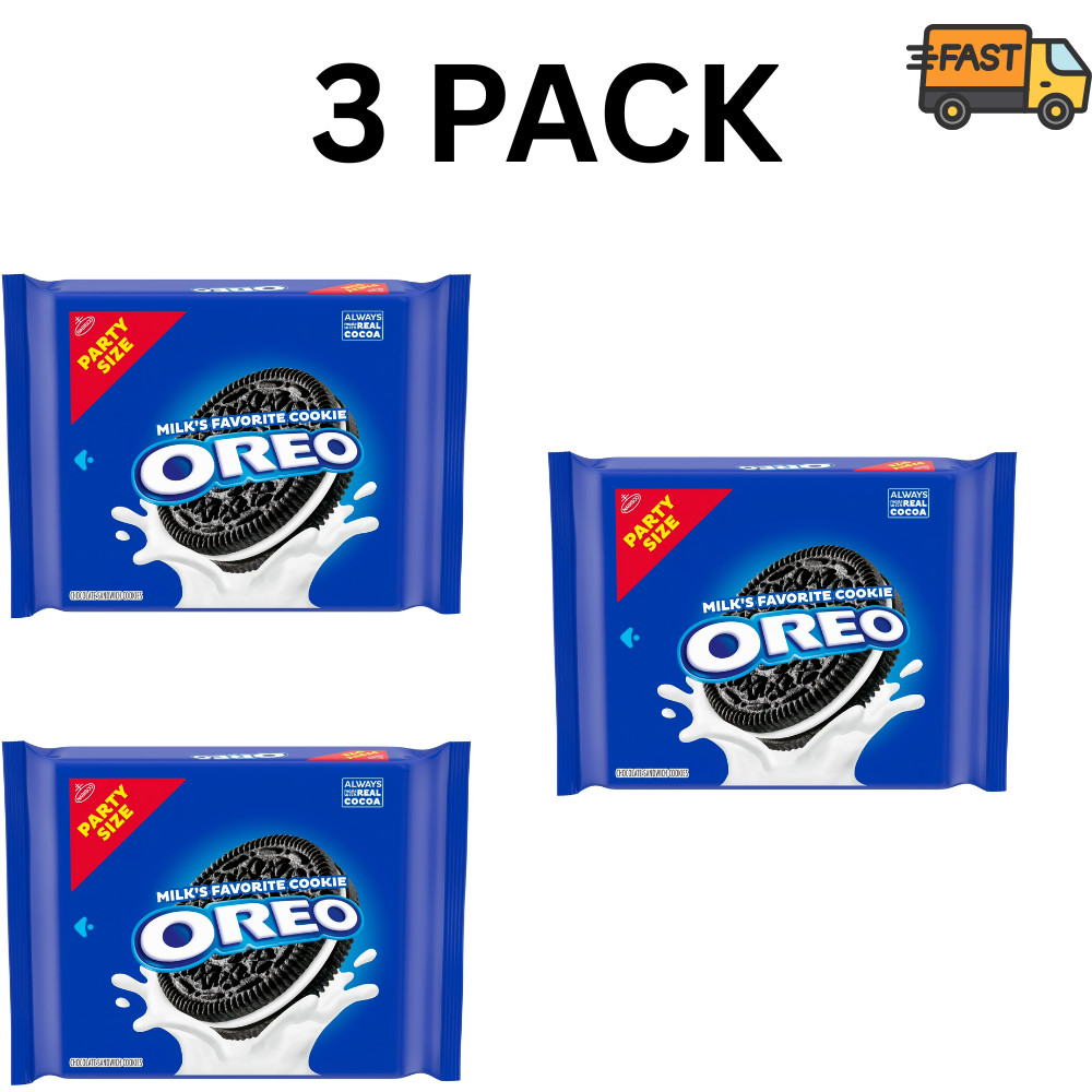 (PACK OF 3) OREO Chocolate Sandwich Cookies, Party Size, 24.16 oz