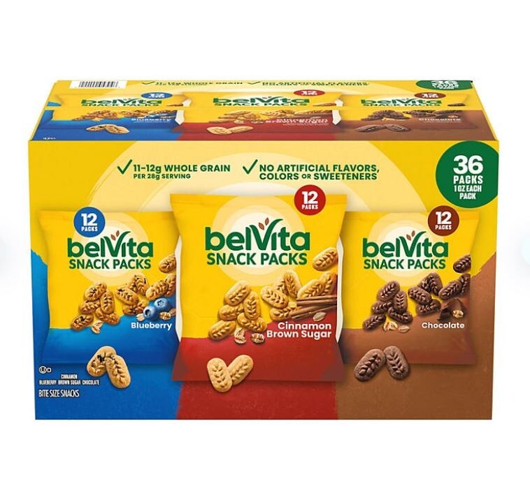 belVita Bites Breakfast Biscuits Variety Pack (1 oz., 36 pk.) FRESH