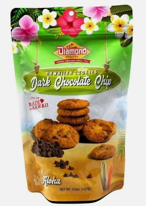 Diamond Bakery Cookies Dark Chocolate Chip Flavor 4.5 oz Resealable Pouch -1 Bag