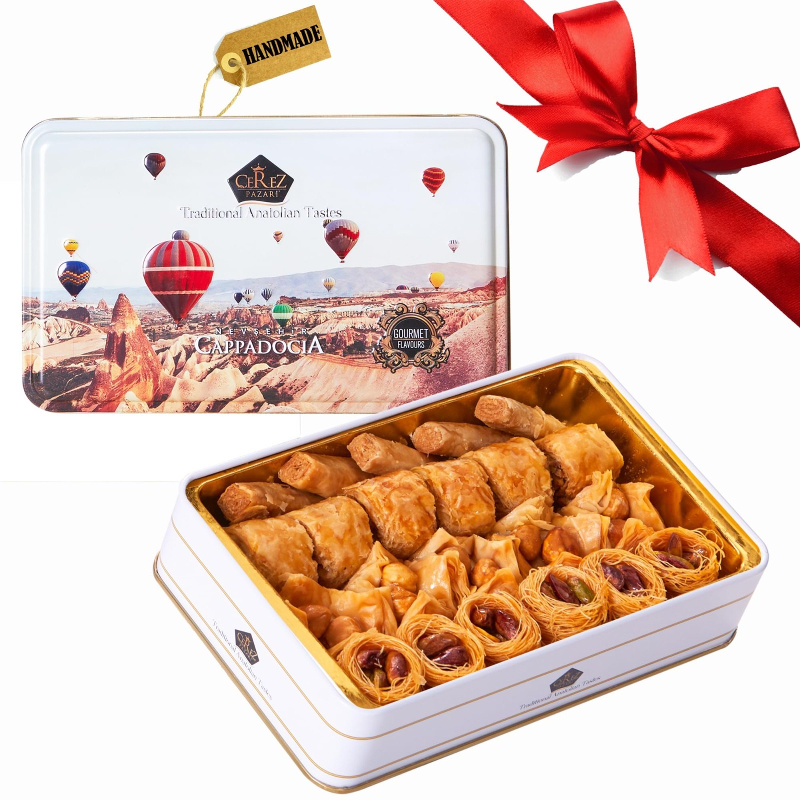 Delicious Baklava Gift Box 8.5oz – Rich Pistachios, Walnuts, Hazelnuts & Cashews