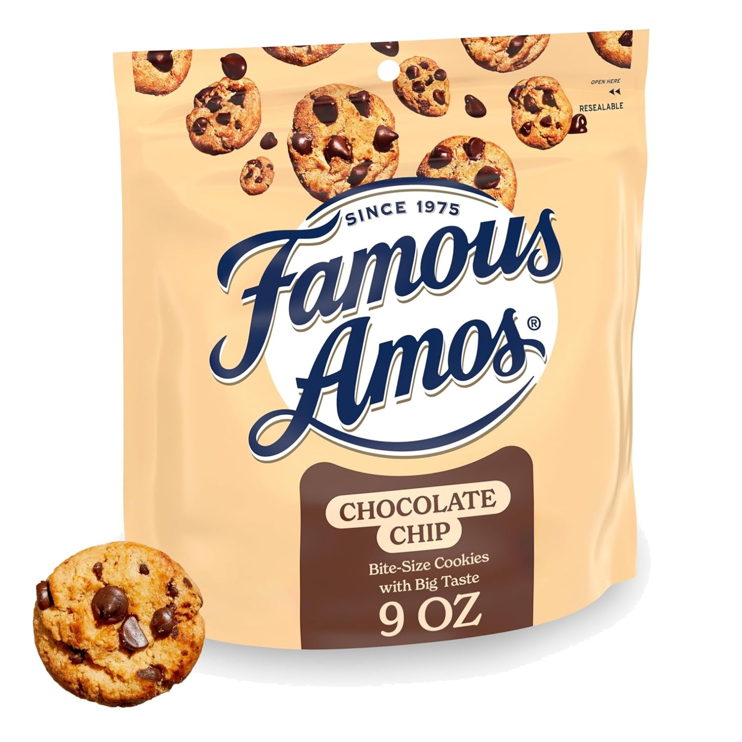 Delicious Chocolate Chip Cookies, Resealable Bag, 8 Pack