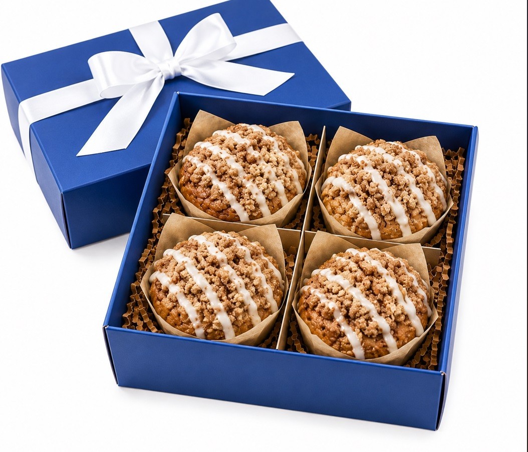 Becky’s Bakery Gift Box – 4ct Gluten Free Cinnamon Coffee Cake Muffins