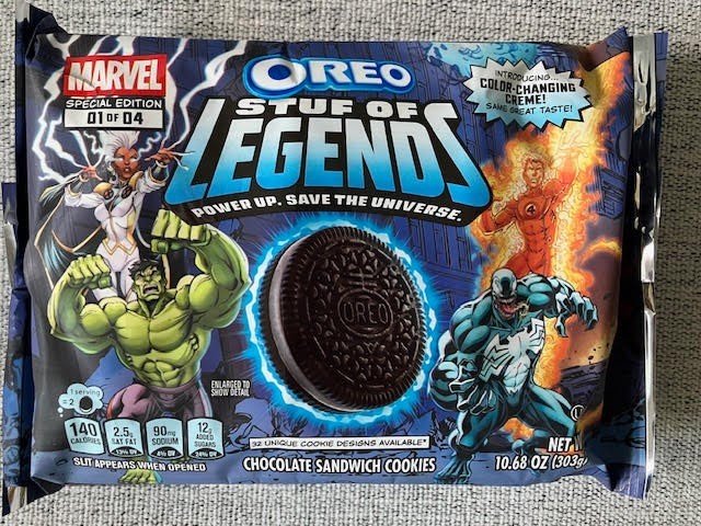 Oreo Marvel Special Edition Stuf of Legends 1 of 4 Chocolate Sandwich Cookies