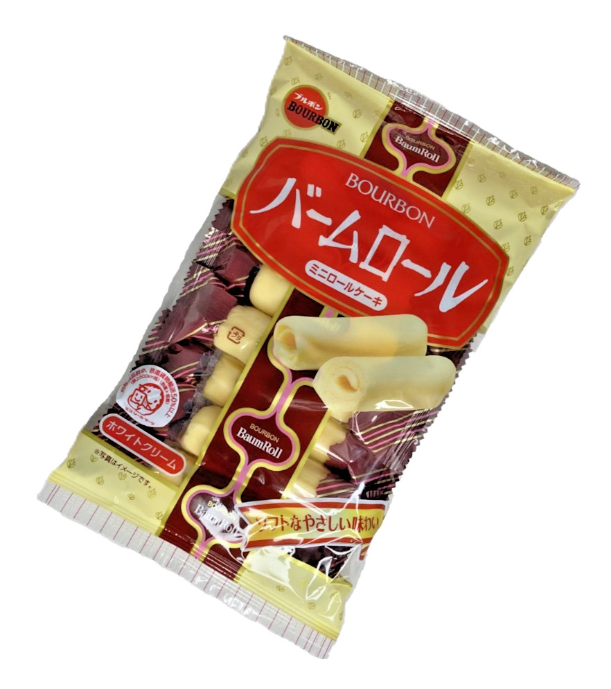 Japan Bite-Sized Baumkuchen Rolls Bourbon Baum Roll 7 Pieces × 12 bags