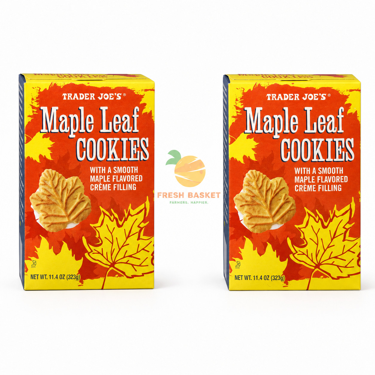 2 Packs Trader Joe’s Maple Leaf Cookies 11.4 oz Each Pack