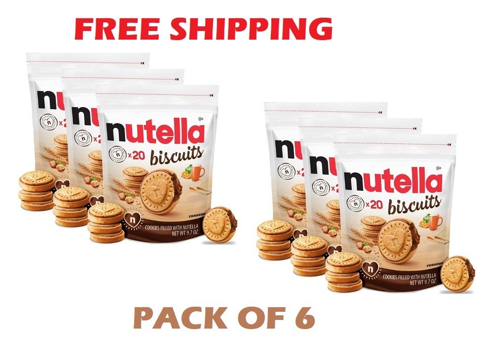 Nutella Biscuits Cookies Filled with Nutella Hazelnut Spread, Sweet Snack Pack,