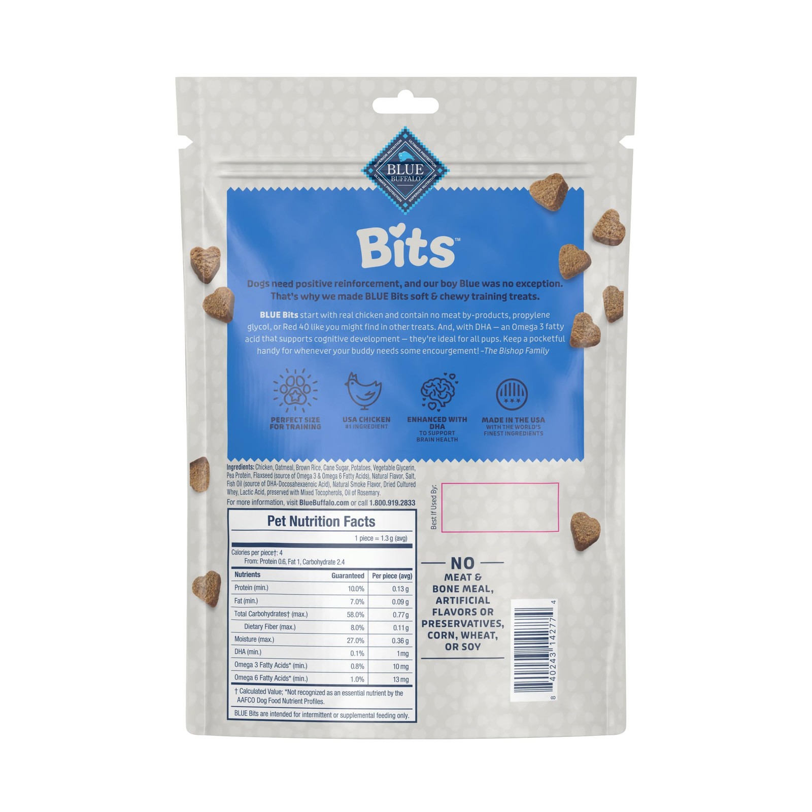 Blue Buffalo BLUE Bits Dog Training Treats – Chicken, Soft, Natural, DHA – 19oz