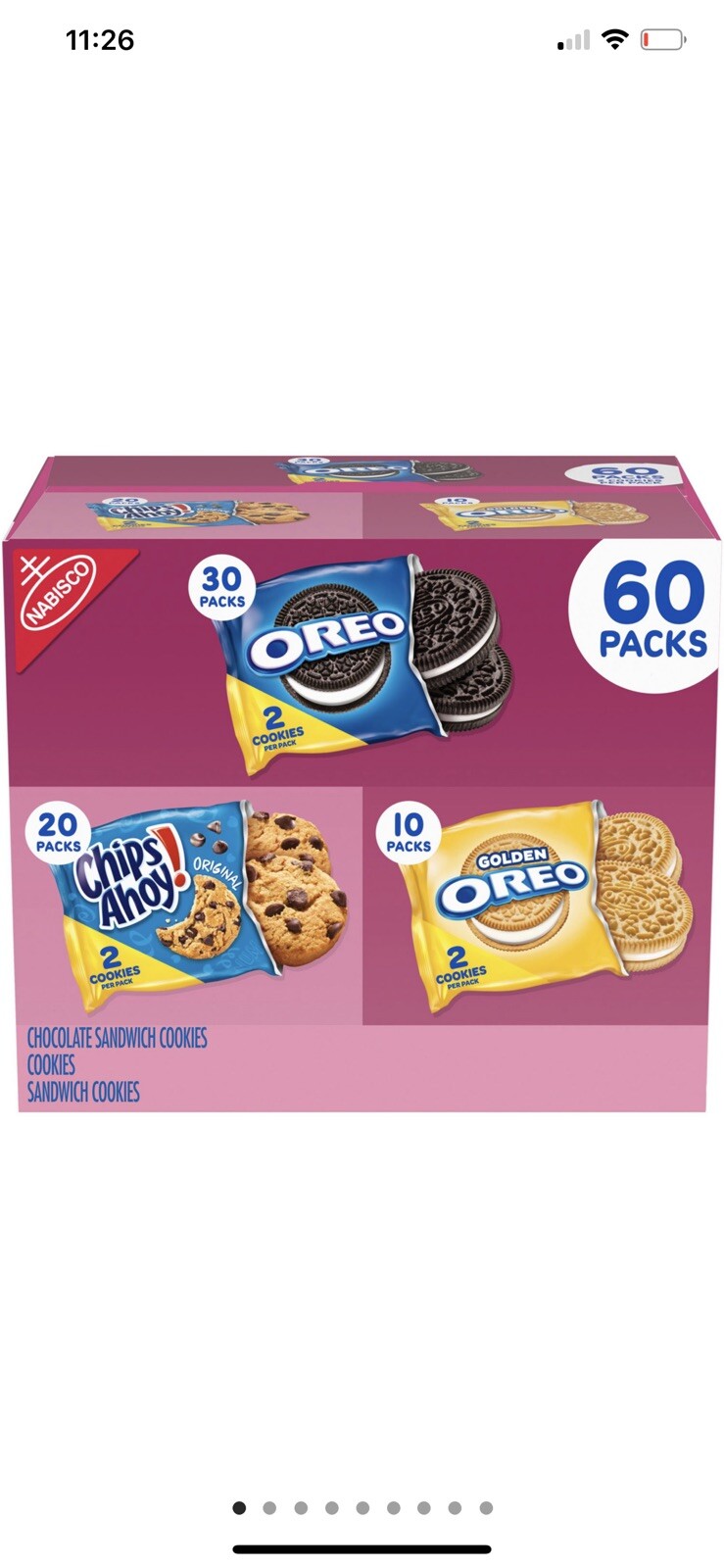 Nabisco Cookie and Crackers Snack Pack – 60 Count