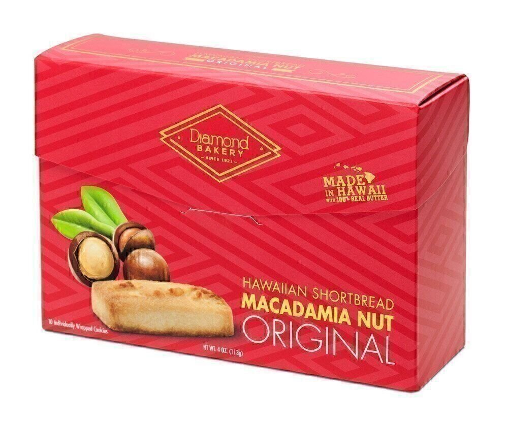 Diamond Bakery Shortbread Macadamia Nut Cookies Original Flavor 10 Cookies 4 oz.