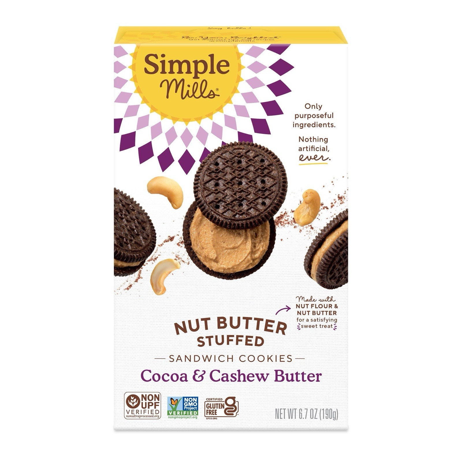 Simple Mills, Cocoa Cashew Crème 🍪 Sandwich Cookies, 6.7 oz