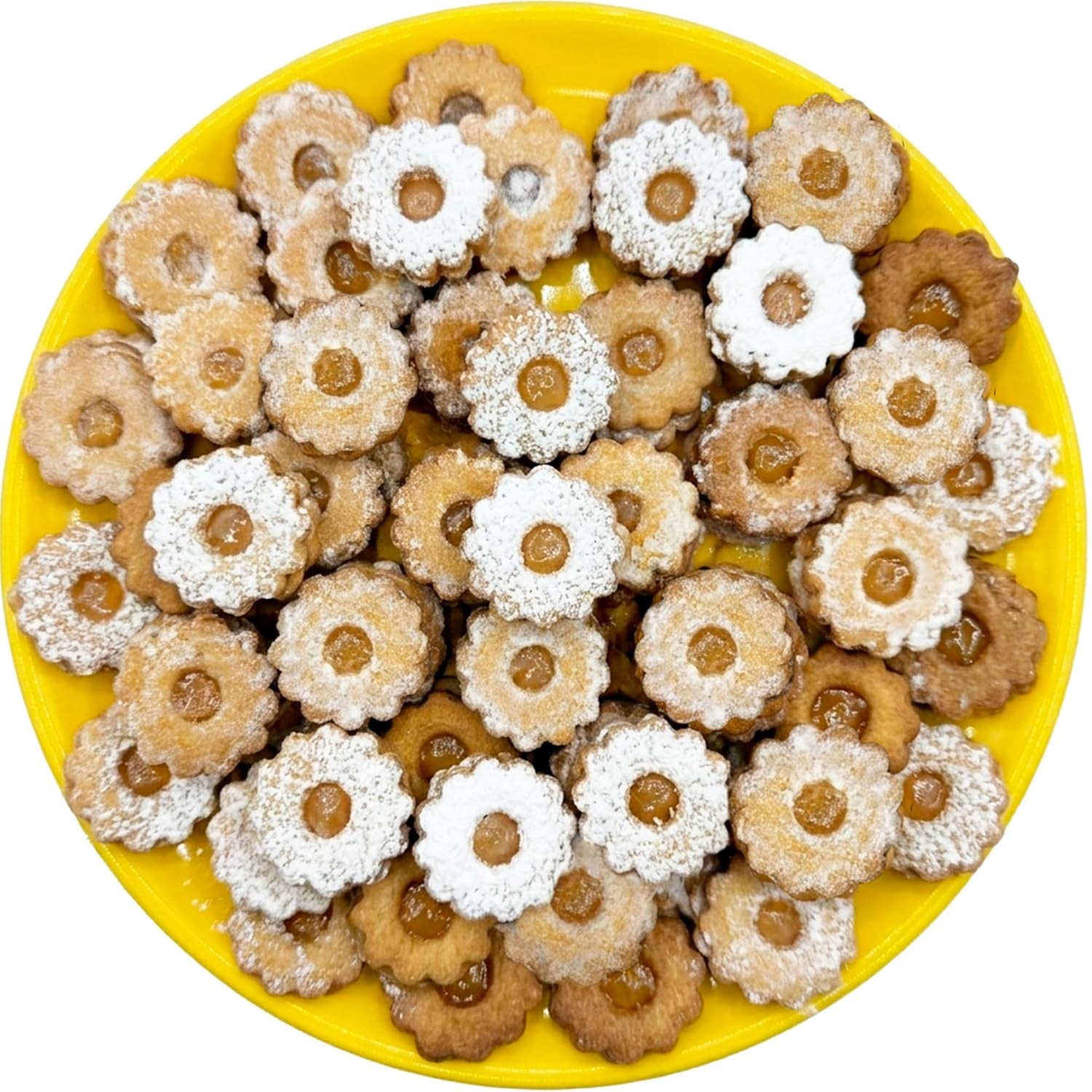 Mini Lemon Linzer Cookies, Butter Cookies Shortbread with Lemon Filling-8oz