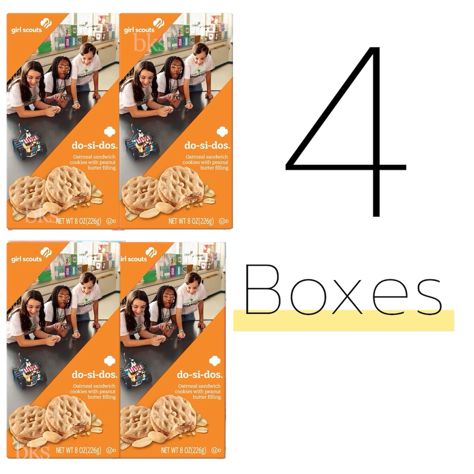 4 Boxes Girl Scouts Do Si Dos Cookies Oatmeal Peanut Butter Sandwich Lot Snacks
