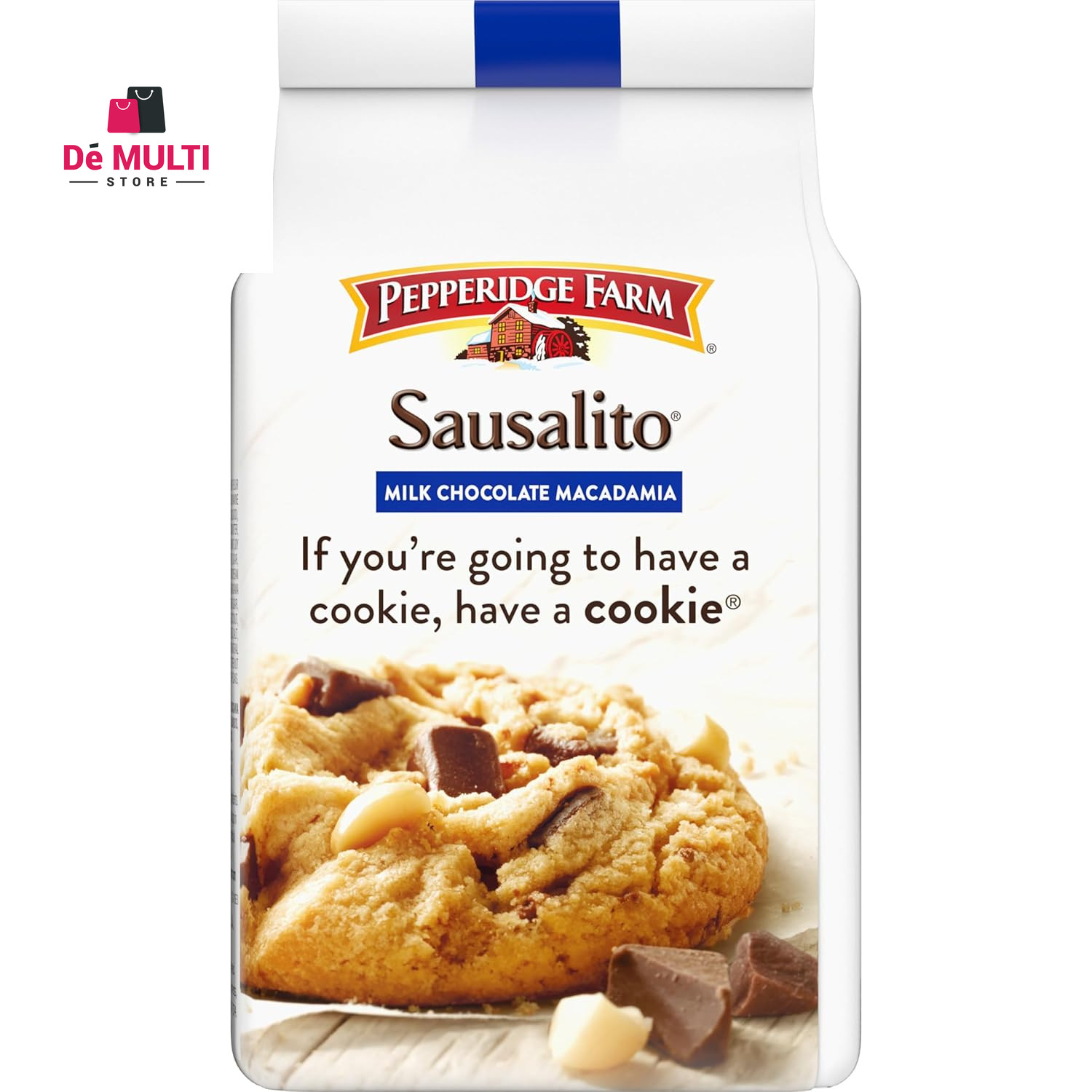 Sausalito Crispy Milk Chocolate Macadamia Nut Cookies, 7.2 OZ Bag (8 Cookies)