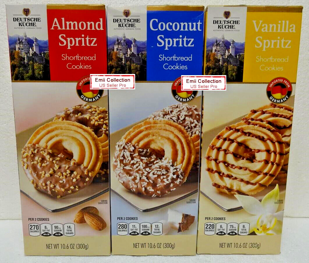 Deutsche Kuche Shortbread Cookies 3 Flavors Set 10.6oz 300g (3 Boxes)