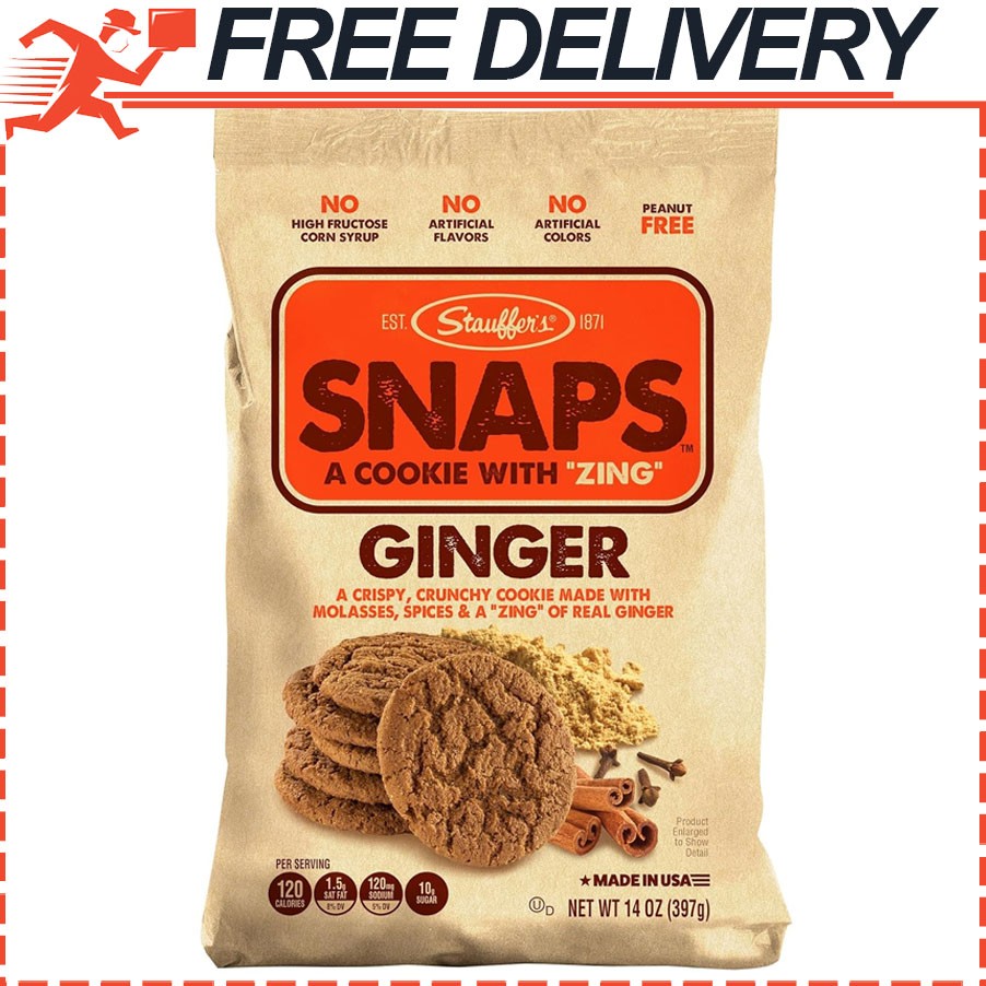 STAUFFERS Ginger SNAPS Cookies 14oz No High Fructose, Artificial Flavors & Color