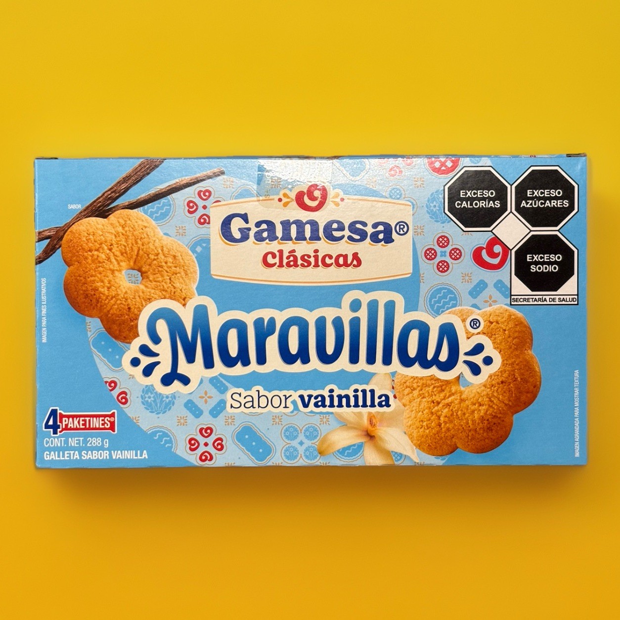 Gamesa Maravillas Vanilla Cookies 1 Box 4 Pack 288g Mexican Ring Cookies Box
