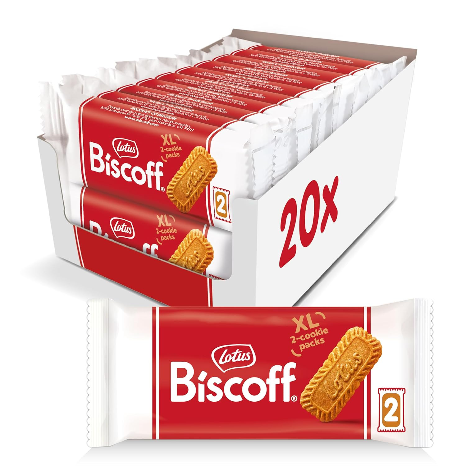 Lotus Cookies , Caramelized Biscuit Cookie Snack , Dispenser Box , (Pack of 20)