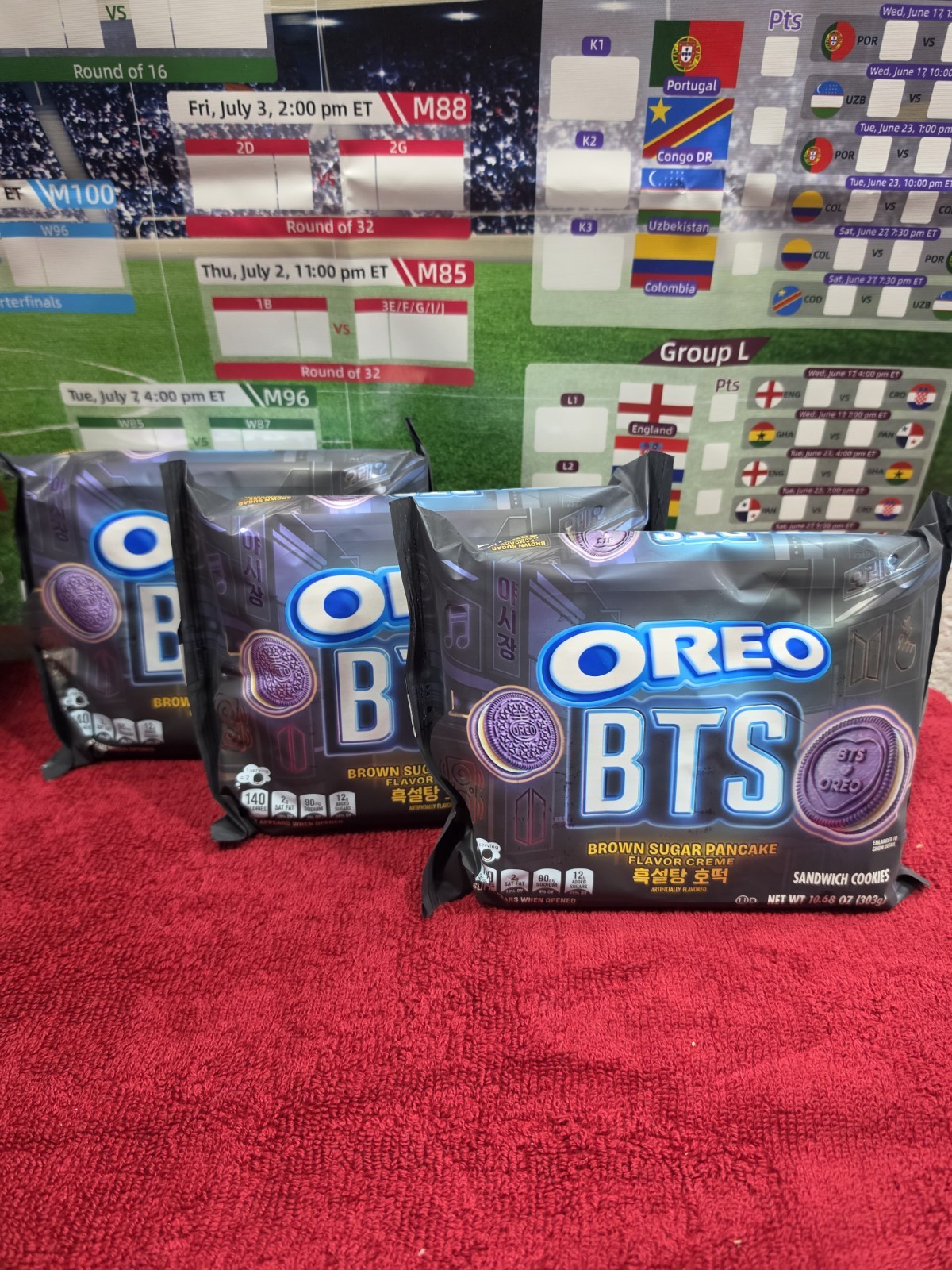 Oreo BTS Brown Sugar Pancake Sandwich Cookies Limited Edition 3Pack, Ship NOW!!!