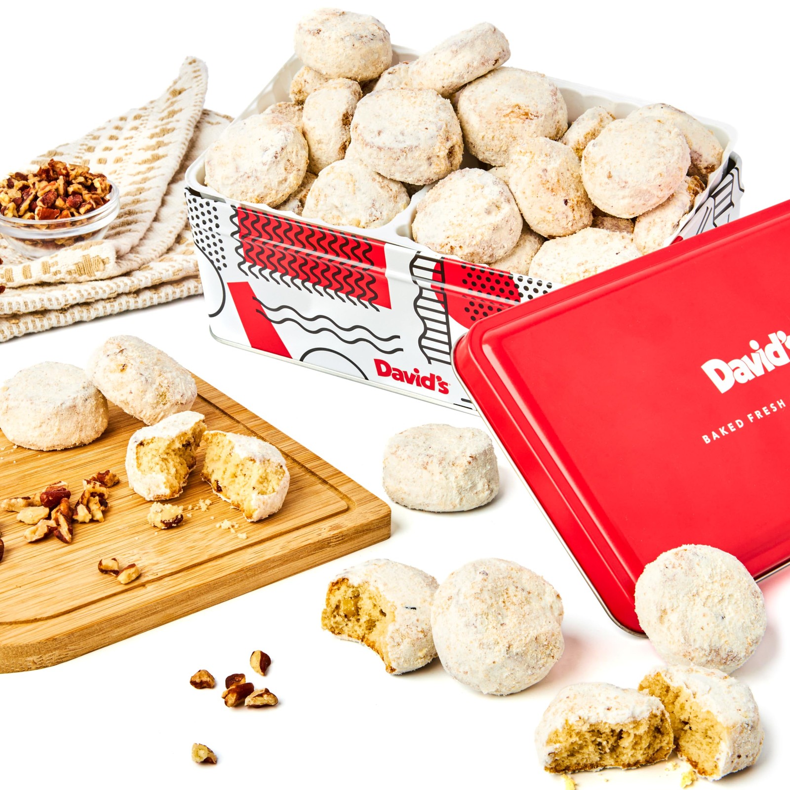 David’s Cookies Butter Pecan Meltaways Sweet Sampler Tin Butter Cookies with…