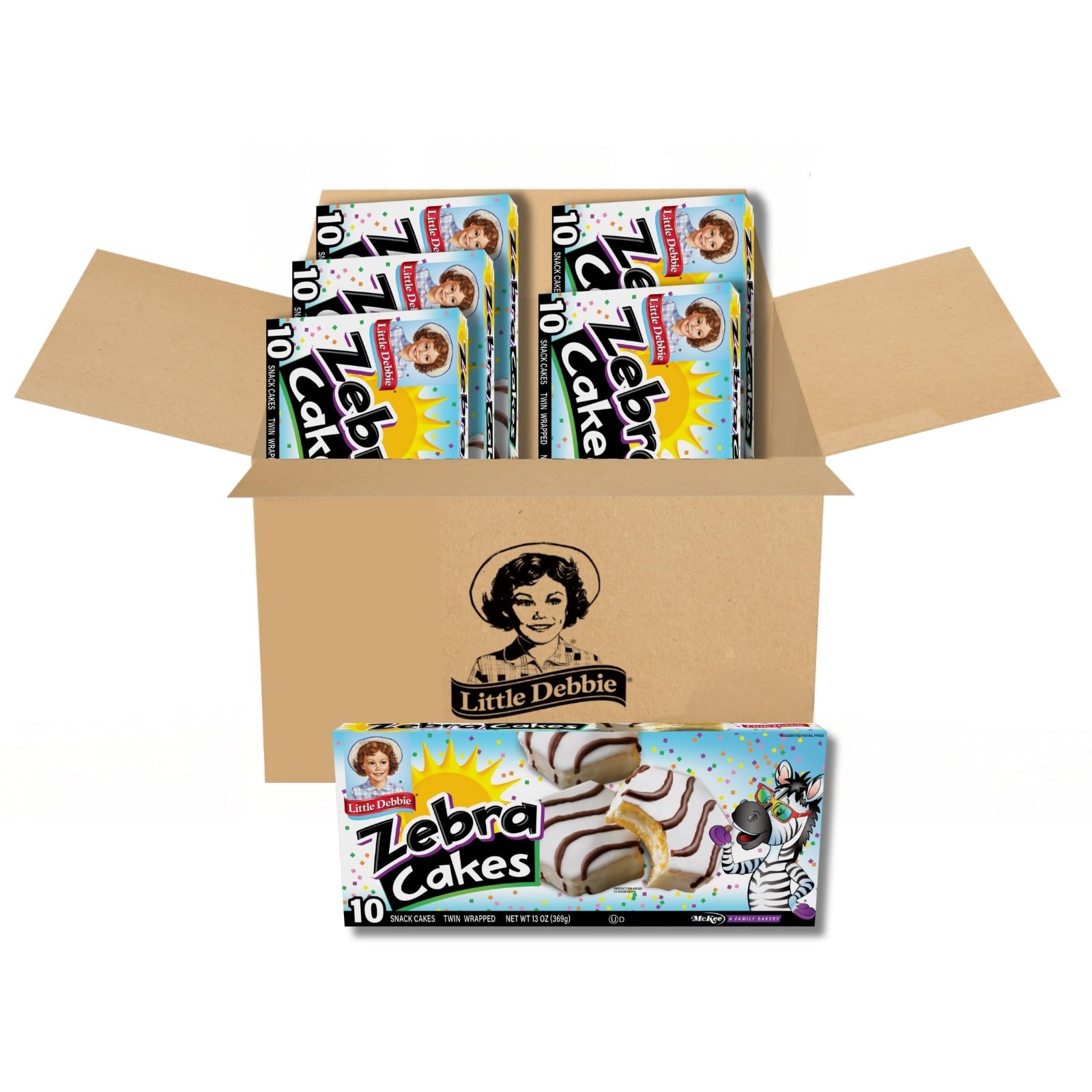 Zebra Cakes Snack Treats – 60 Twin-Wrapped Cakes (6 Boxes) – Delicious Desserts