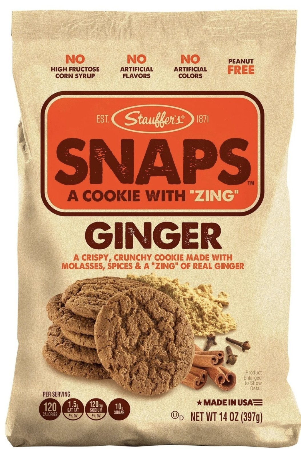 Stauffer Cookie Ginger Snap, Original, 14 oz