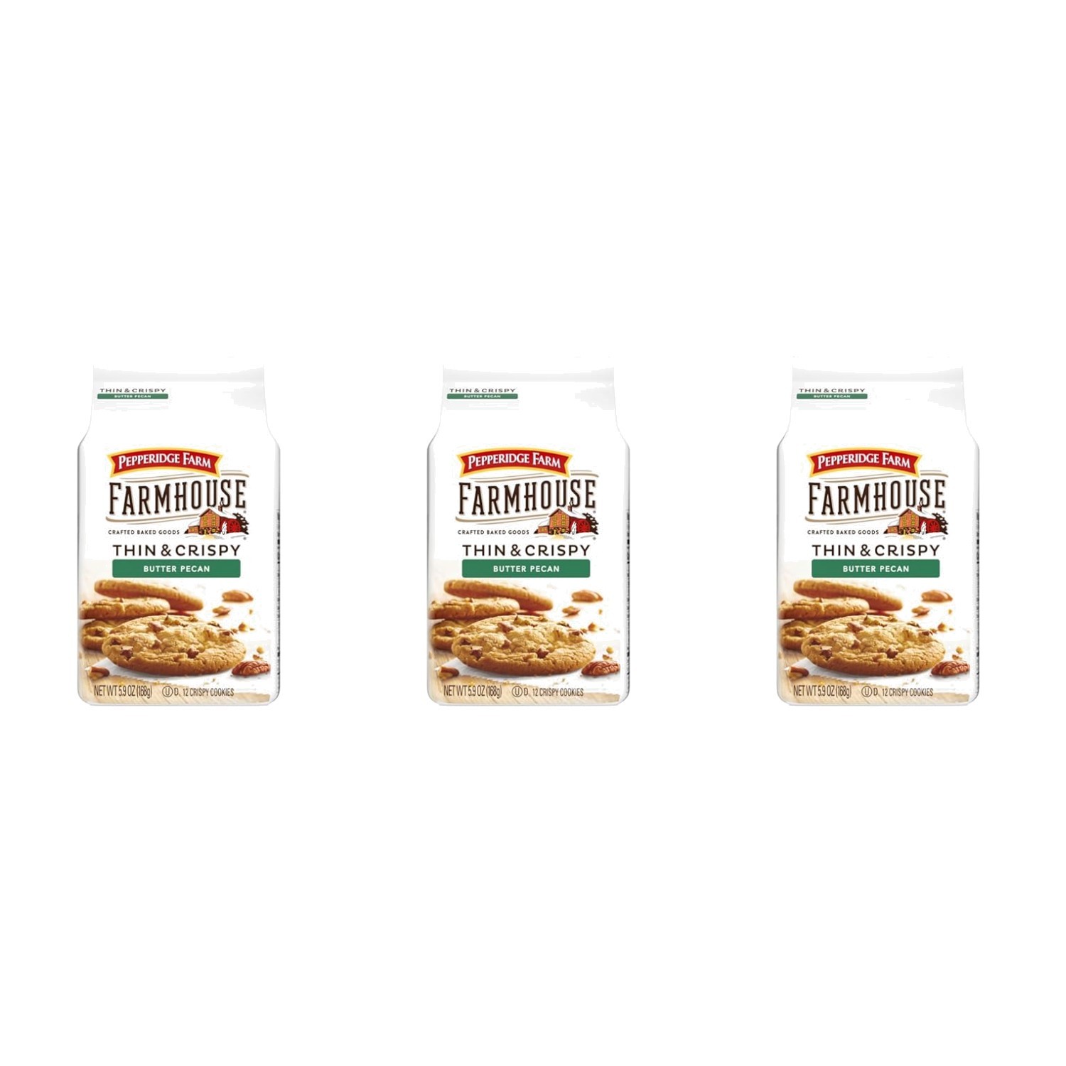 Farmhouse Butter Pecan Cookies, 5.9 oz, Pack of 3