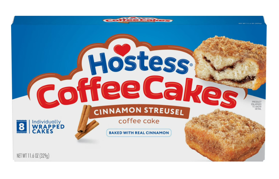 Hostess Coffee Cakes, Cinnamon Streusel Snack Cakes, 11.6 oz Box (8 Count)