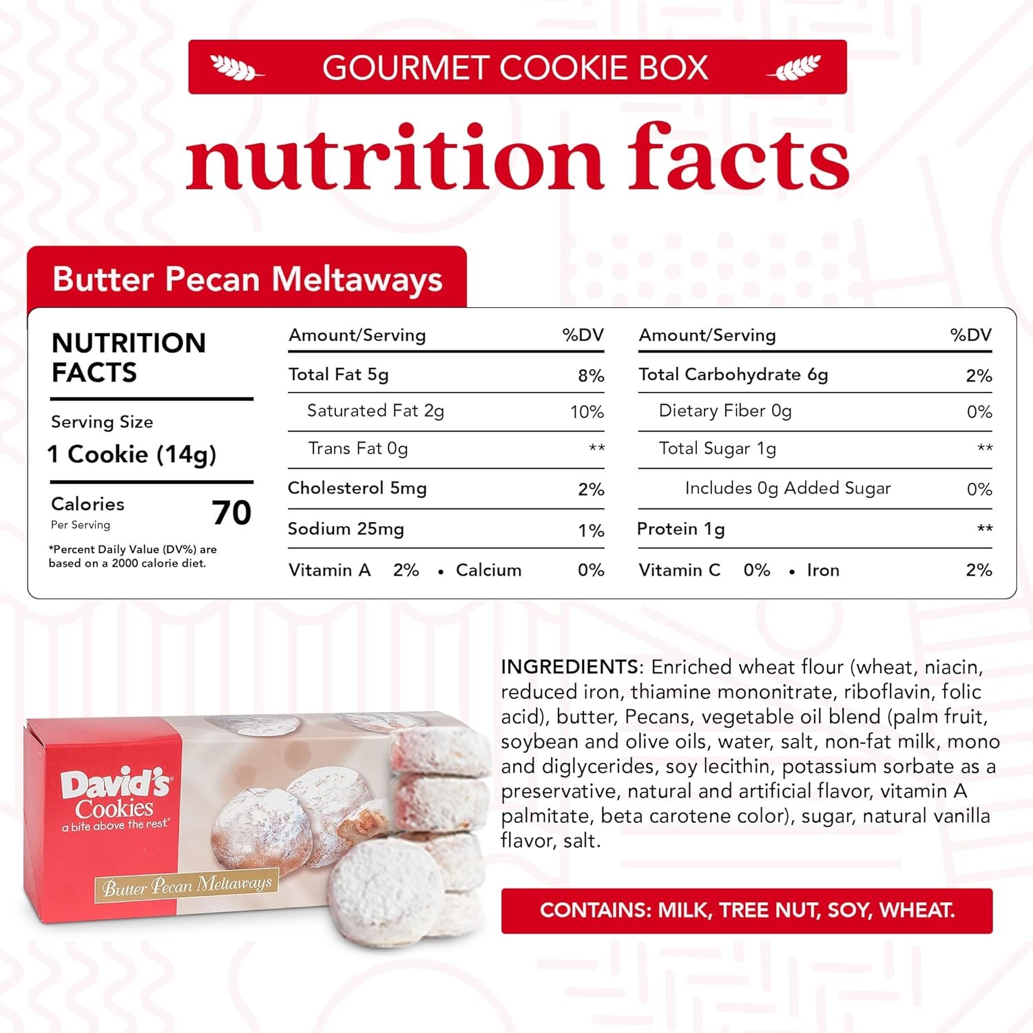 ‘s Cookies Gourmet Butter Pecan Meltaway Singles – Gourmet Cookie