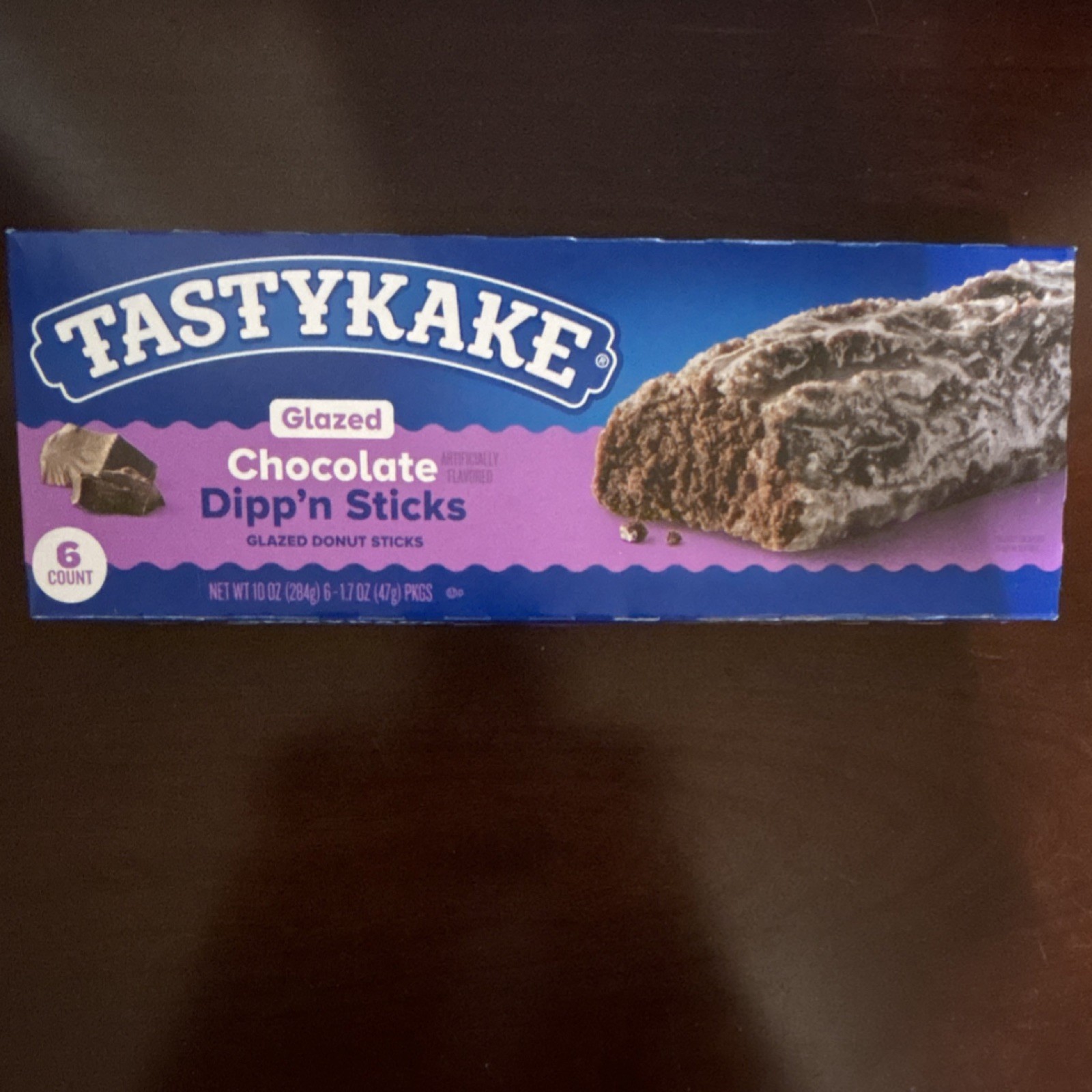 Tastykake Glazed Chocolate Dipp’n Sticks Donut Sticks 6 Count Box