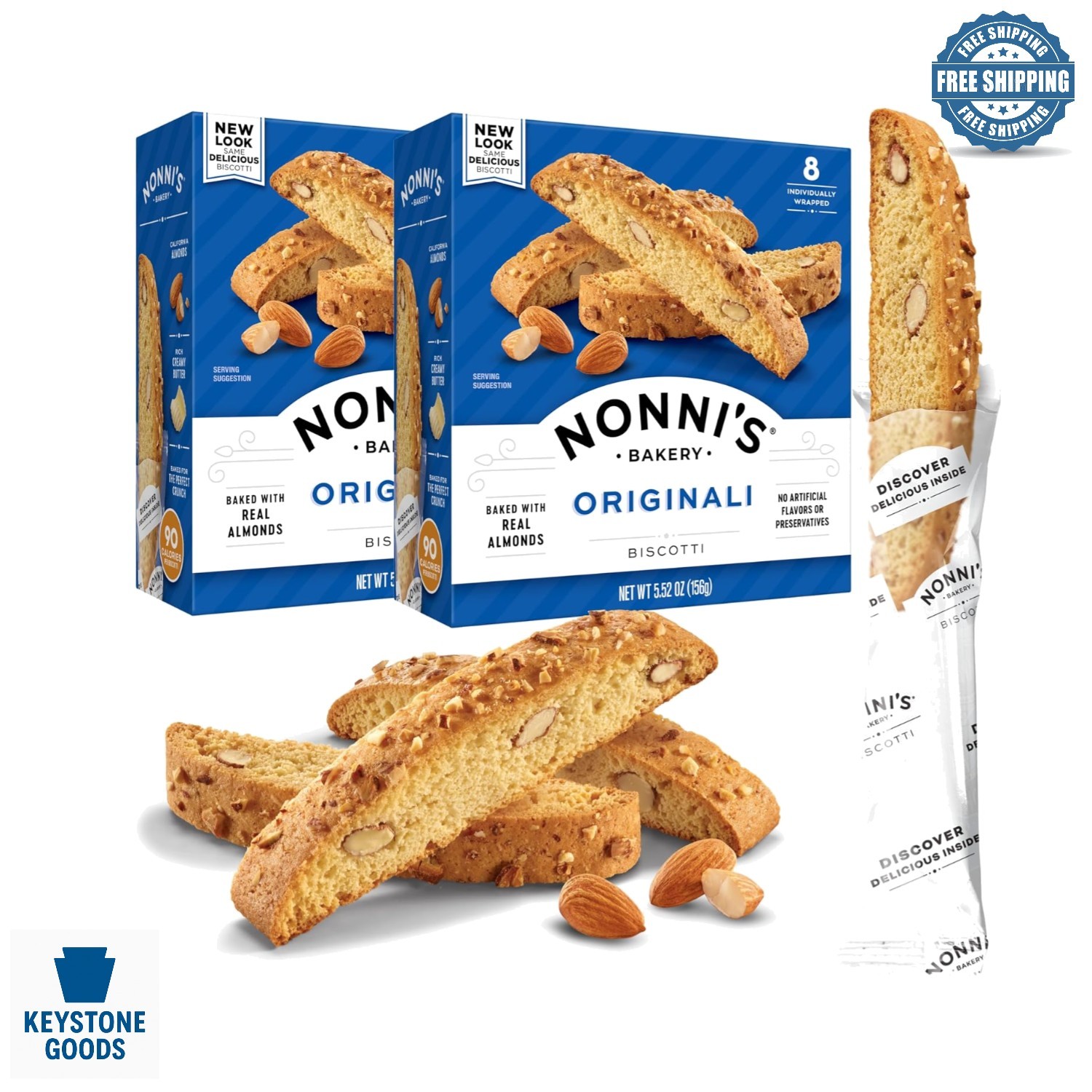 Nonnis Biscotti 2-Pack | Classic Italian, Kosher, Guilt-Free Snack