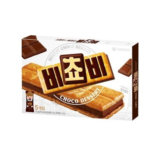 Orion Bichobi Chocolate Biscuit 125g (5 Packs) Korean Sweet Snack Dessert