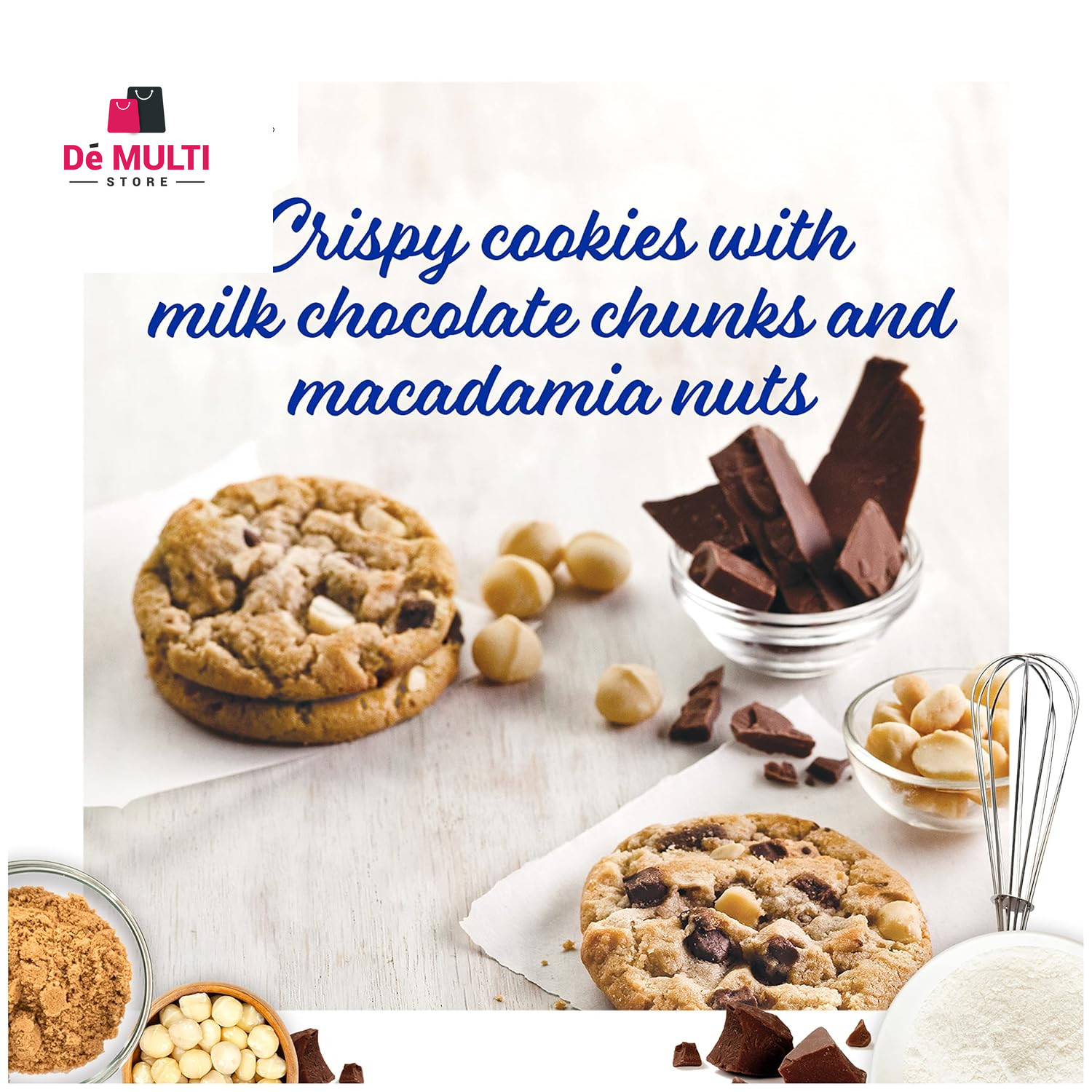 Sausalito Crispy Milk Chocolate Macadamia Nut Cookies, 7.2 OZ Bag (8 Cookies)