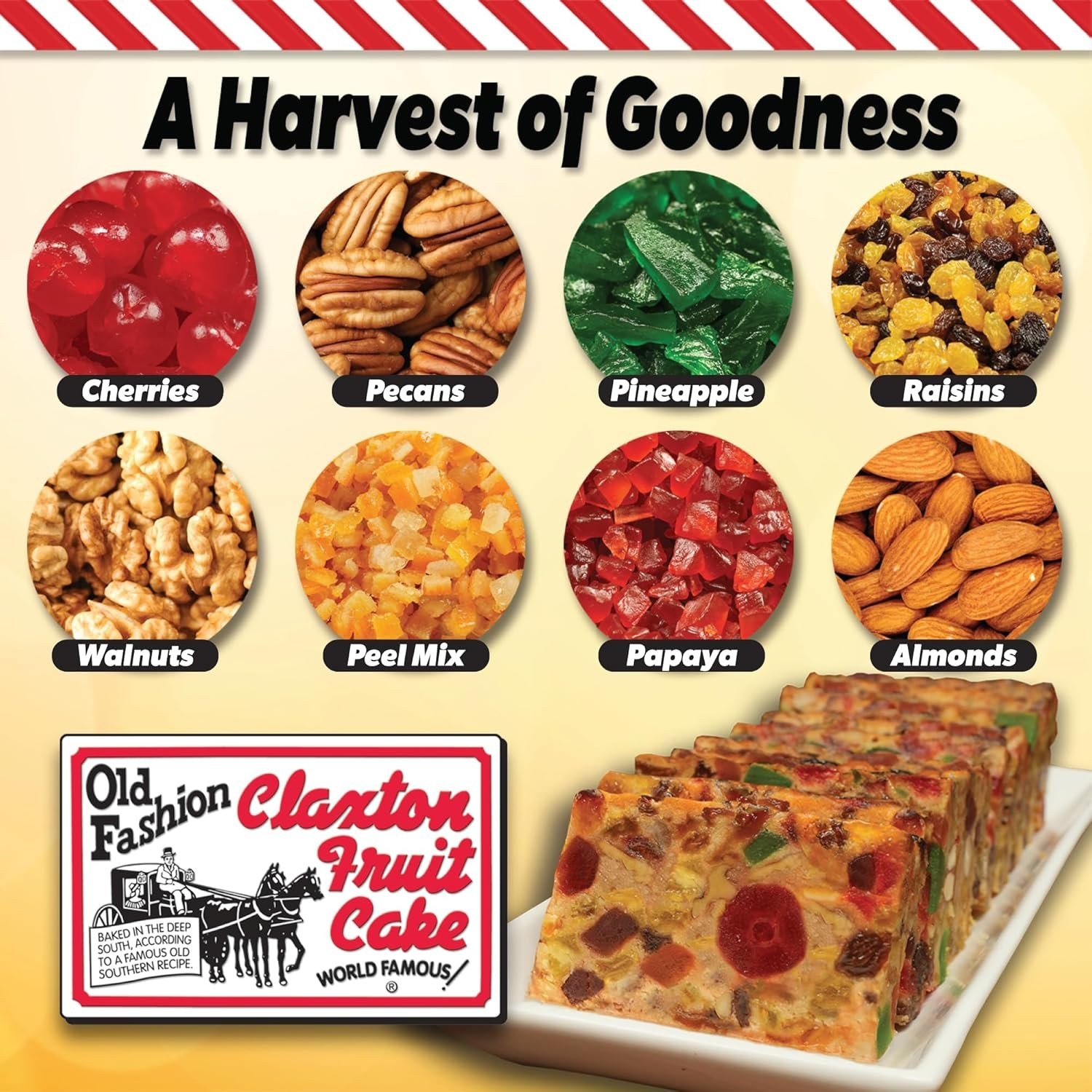 3-Lb. Regular Recipe | Old Fashioned Holiday Fruitcake Packed in Signature Cl…