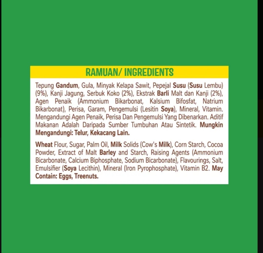 2 box MILO original biscuit cookies smallpack (24x24g)halal malaysian product