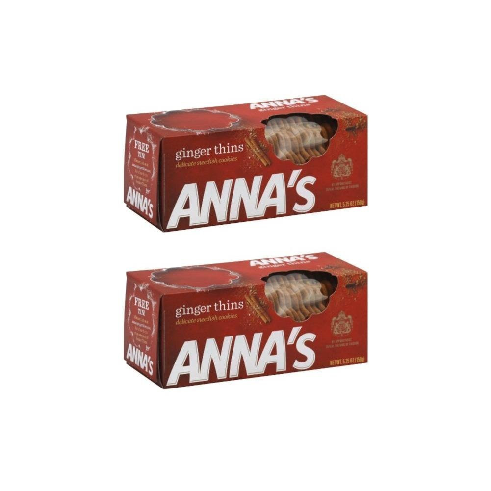 Anna’s Original Swedish Ginger Thins Cookies Pack of 2 5.25 Oz Traditional Tr…