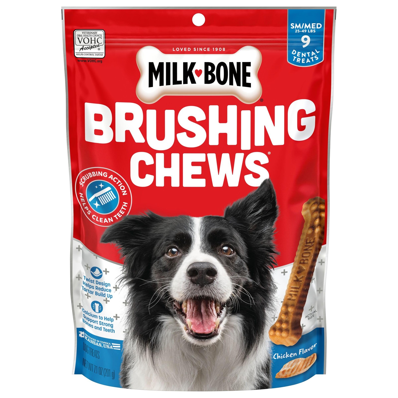 Milk-Bone Original Brushing Chews Small/Medium Daily Dental Dog Treats (5×9 Coun
