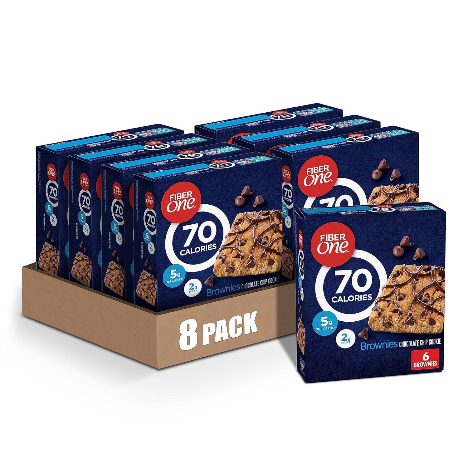 Fiber One 70 Calorie Brownies Chocolate Chip Cookie Snack Bars 5.34oz 6 Ct