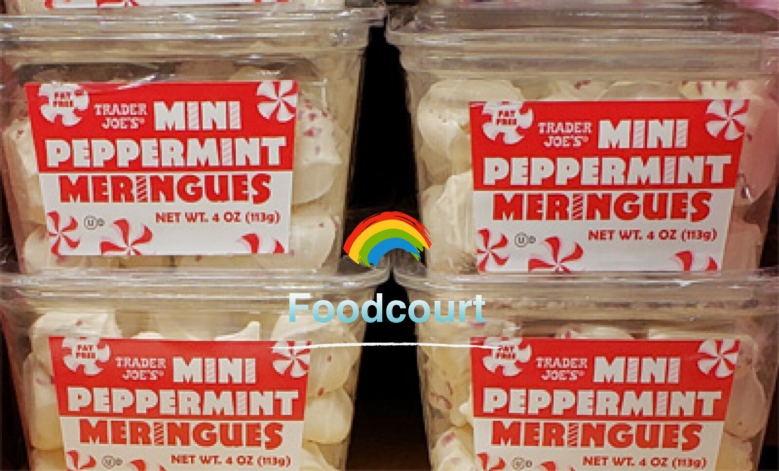 4 Packs Trader Joe’s Mini Peppermint Meringues 4 oz Each Pack, Total 16 oz