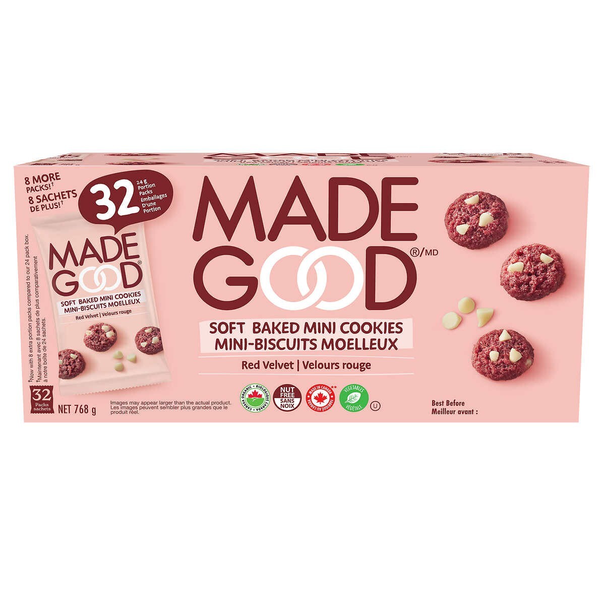AiWaWa CA, Made Good CANADA Organic Soft Baked Cookies 32 × 24 g, FRESH