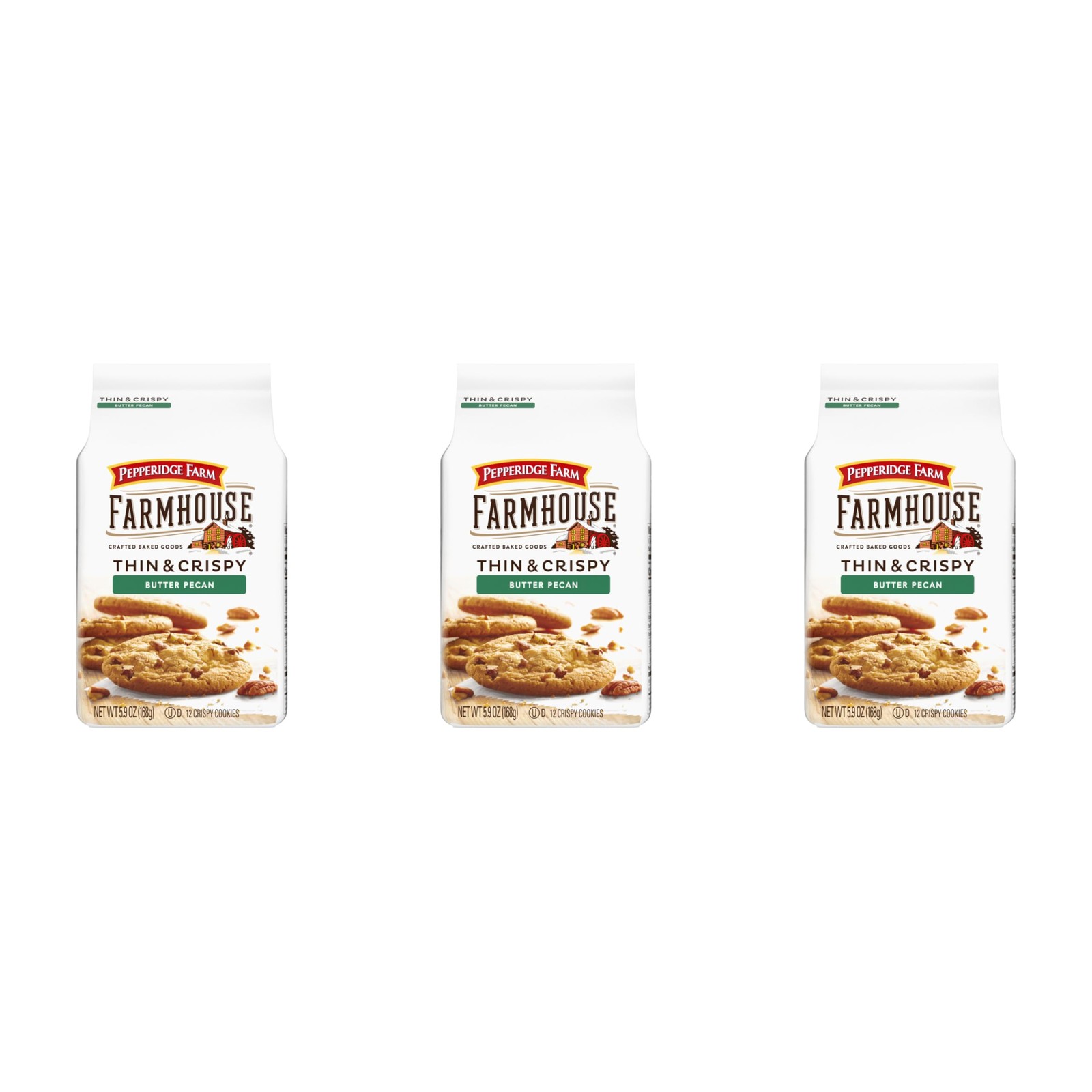 Pepperidge Farm Farmhouse Thin & Crispy 5.9 Ounce (Pack of 3), Brown, Yellow