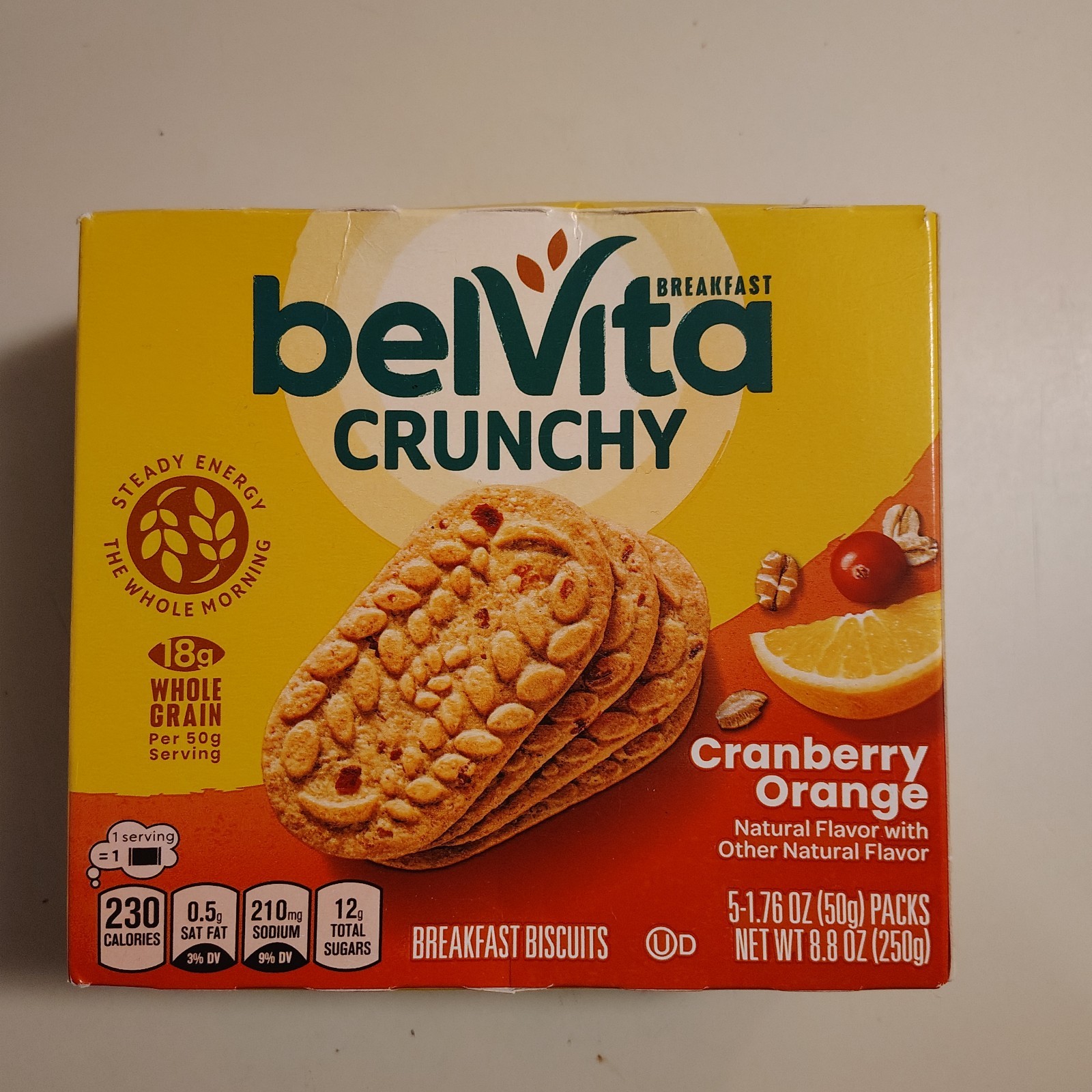 〽️ New Belvita Breakfast Crunchy Cranberry Orange Biscuits 8.8oz (5-Pack)